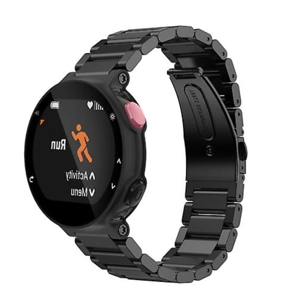 Universell smartklocka tre stålarmband för Garmin Forerunner 220 / 230 / 235 / 630 / 620 / 735 VOF Black