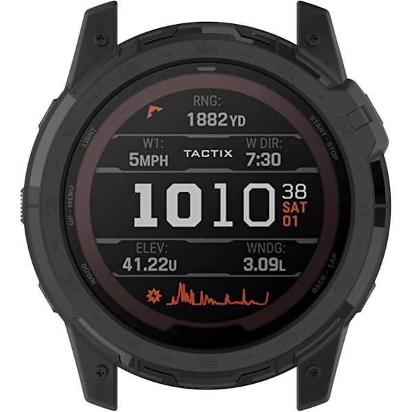 [2-pack] Passar Enduro 2 Klockfodral Skydd Anti-Rep Lätt Stötsäker Stötfångare Fodral Kompatibelt för Garmin Enduro 2/ Tactix 7 (Svart+Grön