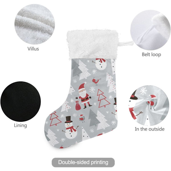 Julklapp, Personliga Julklappsstrumpor 2-pack Jul Tomte Snögubbe Fågel 18 tum Julstrumpor Hängande Ornament