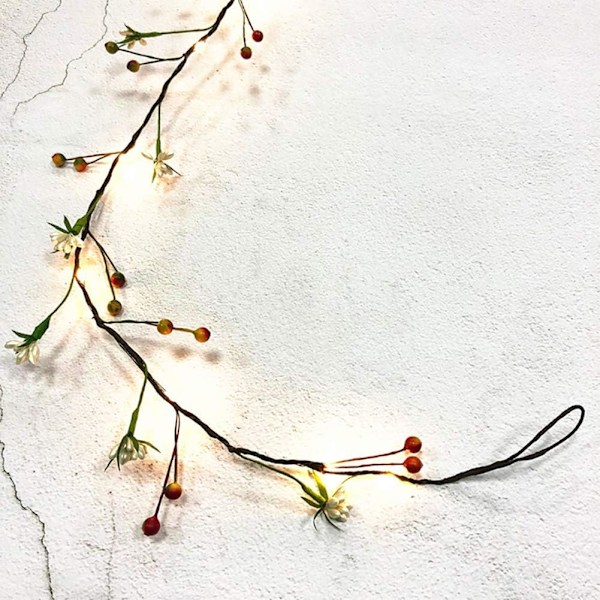 6,6Ft Tiny Flower and Fruit Vine Fairy String Lights -