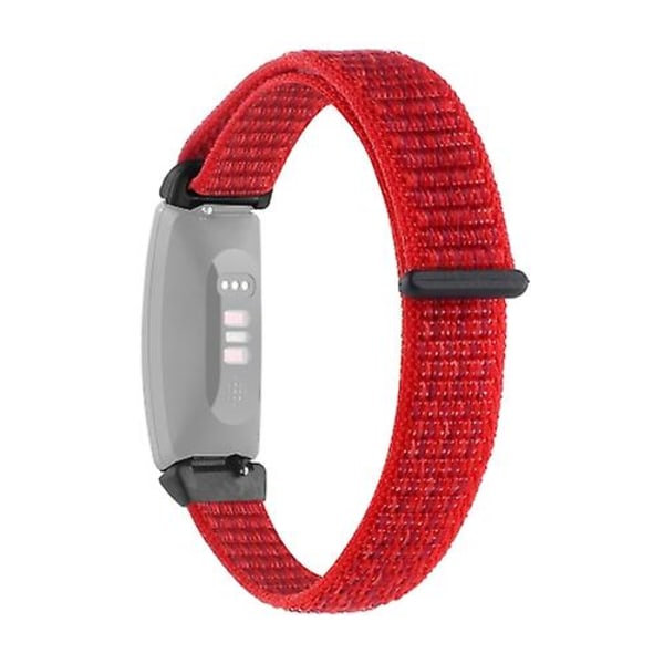 For Fitbit Inspire 2 Nylon Loop Strap Watch Band LIC Red