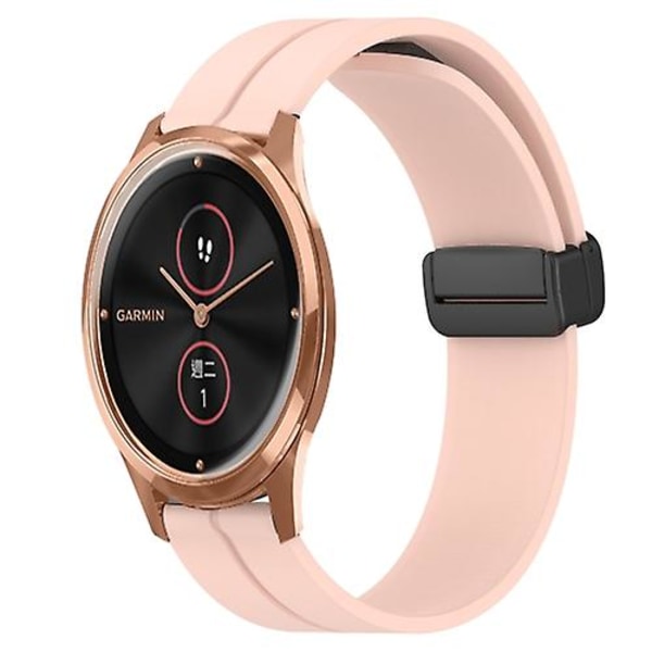 For Garminmove Luxe 20mm Solid Color Magnetisk Spænde Silikone Urrem SYU Pink