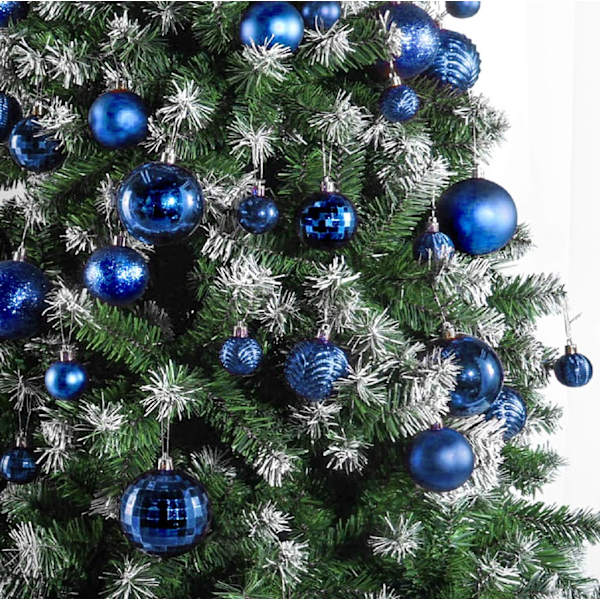 Blå julekuglepynt til juledekorationer - 36 stk. juletræ