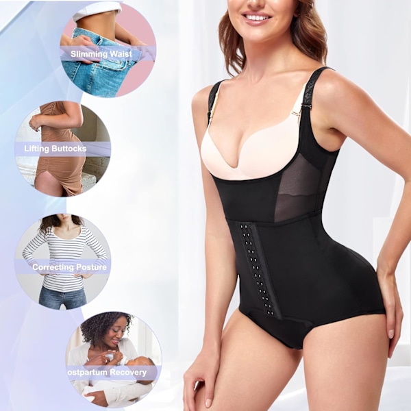 Shapewear Body för kvinnor Tummy Control Fajas Colombianas Midjetränare Rumpa