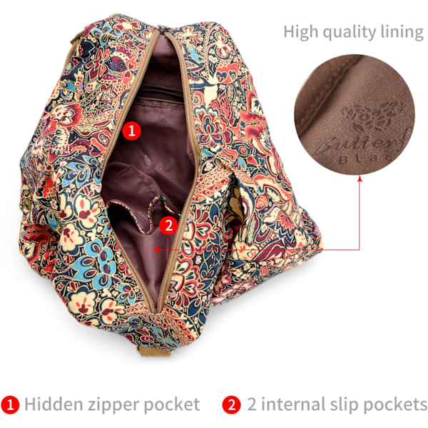 Premium ryggsäck för kvinnor, ryggsäck i böhmisk stil