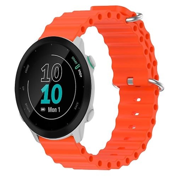 For Garmin Forerunner 55 20mm Ocean Style Silikon Solid Color Watch Band BWC Orange