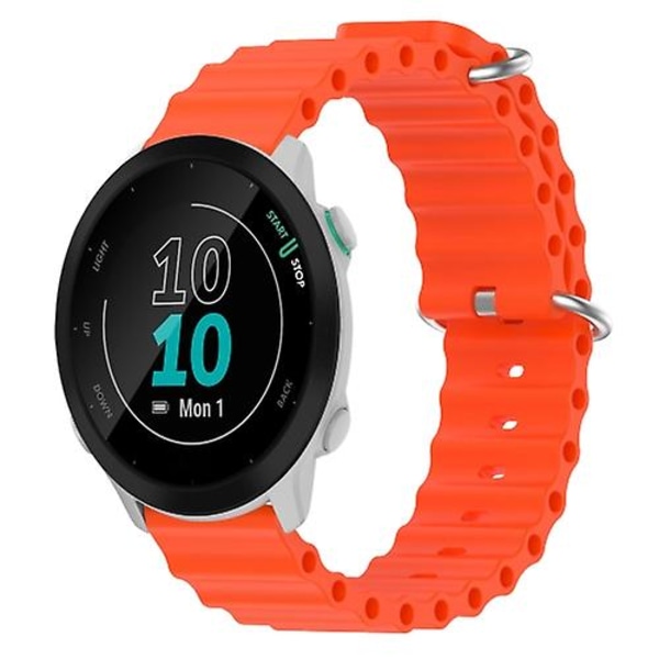 För Garmin Forerunner 55 20mm Ocean Style Silikon Solid Color Watch Band BWC Orange