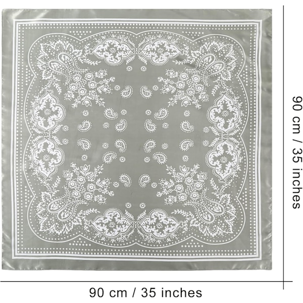 90x90cm Store firkantede lappeskjerf for damer 4 stk Silkelignende hodeskjerf