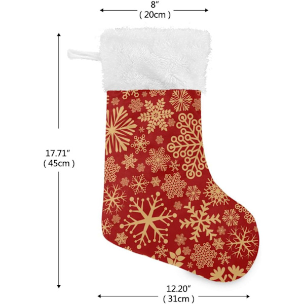 Julklapp, personliga julklappsstrumpor 2-pack Jul Semester Snöflinga 45,7 cm Julstrumpor Hängande Ornament Eldstad för B