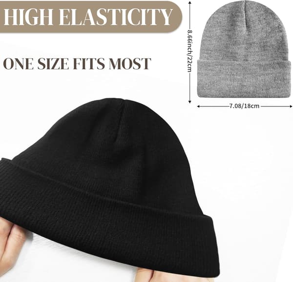 wxsp Unisex Hue til Mænd Kvinder Strikkede Vinterhuer Sort+roserød One Size