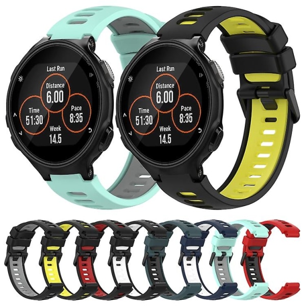 For Garmin Forerunner 735 / 735xt To-farvet silikoneurrem GON Black-Red