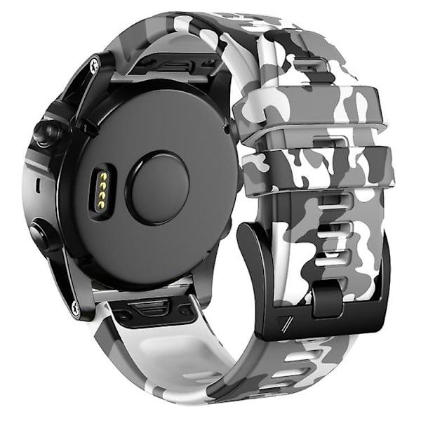 Til Garmin Fenix 7x Camouflage Silikone Urrem SWJ White