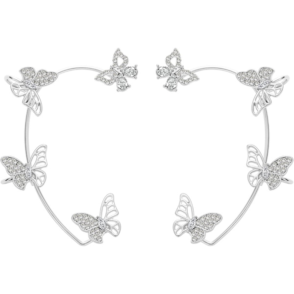 2PCS Butterfly Ørepynt Øreklips Klatrer Wrap Rundt Øredobber for Kvinner Jente
