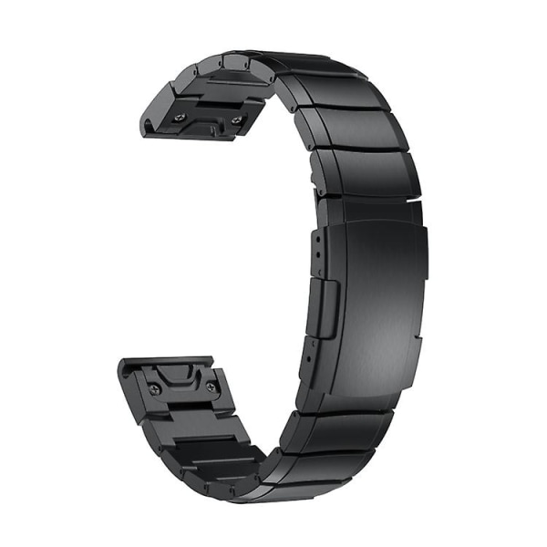 För Garmin Fenix 7 22mm Sköldpaddsskal Rostfritt Stål Klockarmband YRF Black