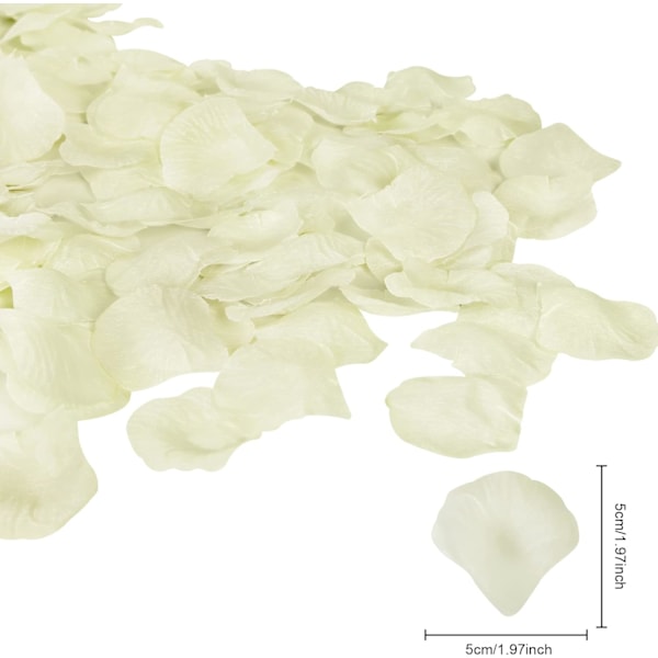 3200 stk kunstige roseblader for bryllup, fest - hvite
