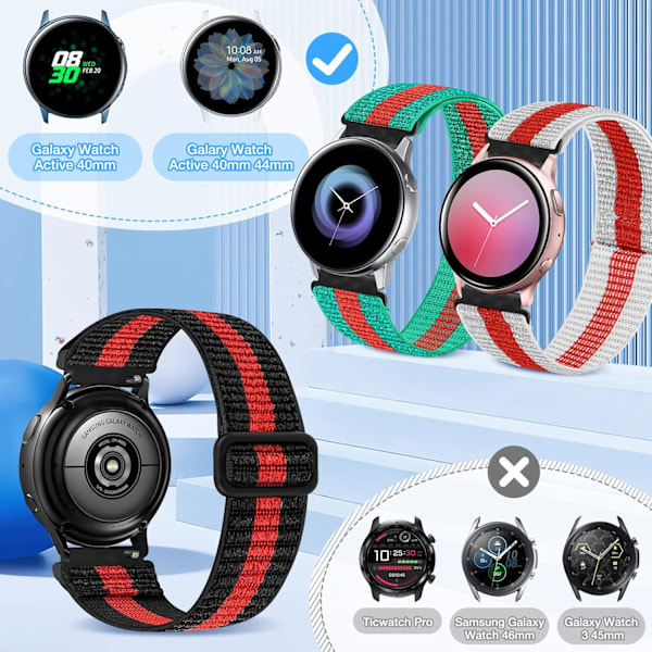 5-pak elastisk urrem kompatibel med Galaxy Watch 4