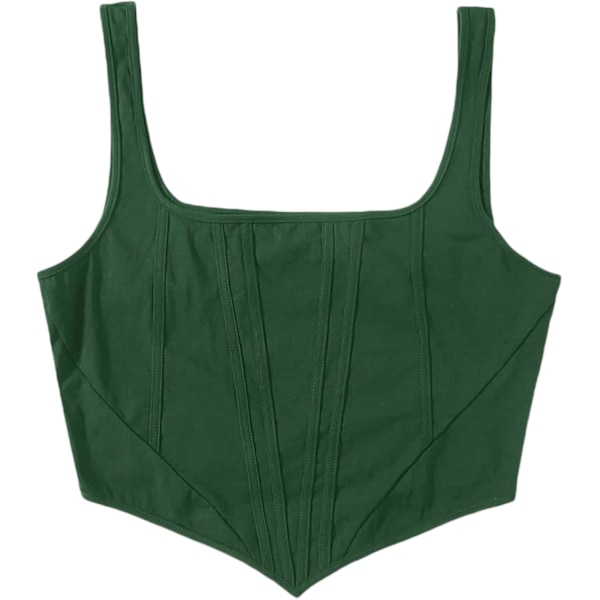 Kvinners Plus Size Square Neck Asymmetrisk Hem Ermeløs Crop Tank Top