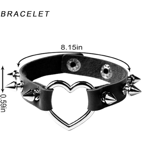 Läderhalsband med spikar Punk Gothic