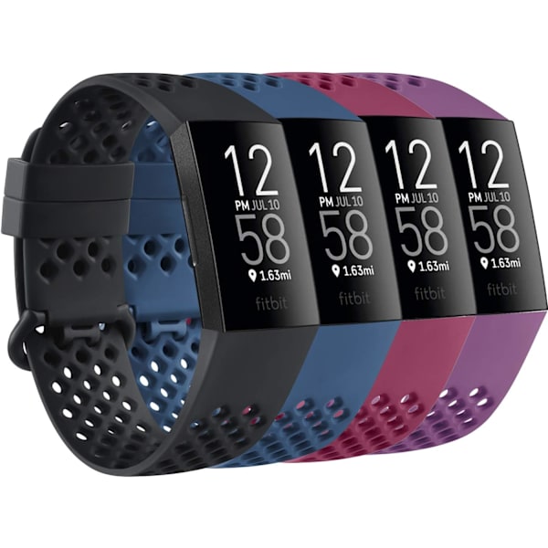 Kompatible remmer for Fitbit Charge 3 og Charge 4 - Pustende silikonbånd