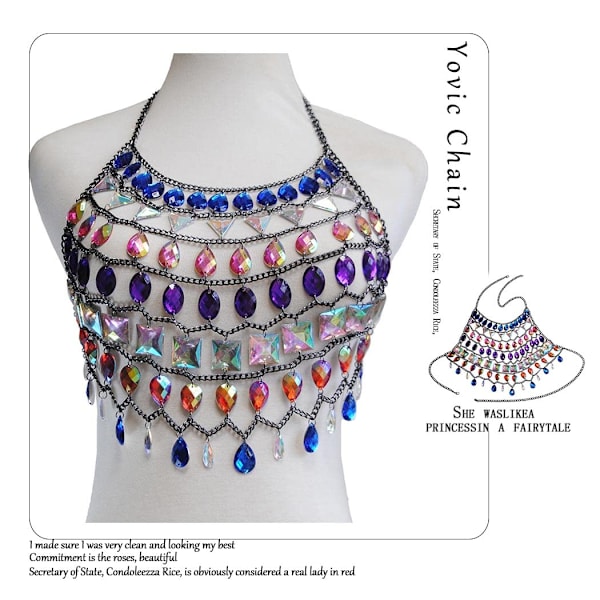 Boho Body Chain Sexy Rhinestone Midjekedjor Paljetter Tassel