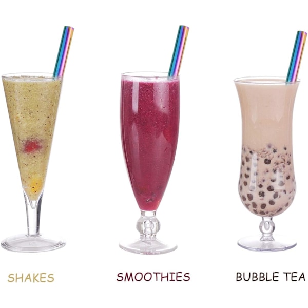 Extra breda metallåteranvändbara sugrör - Boba och Smoothies