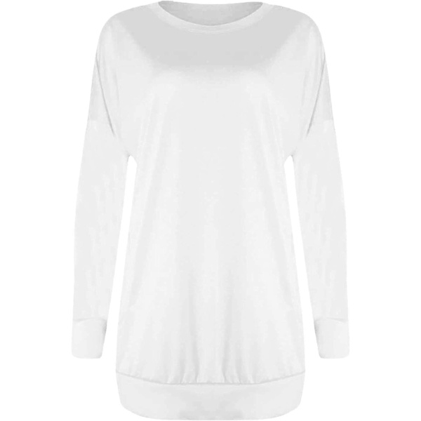 Dam tröjor höst pullover tröjor casual lös passform tunika topp bekväm söt sweatshirts långärmad crewneck t-shirts m7 white X Large