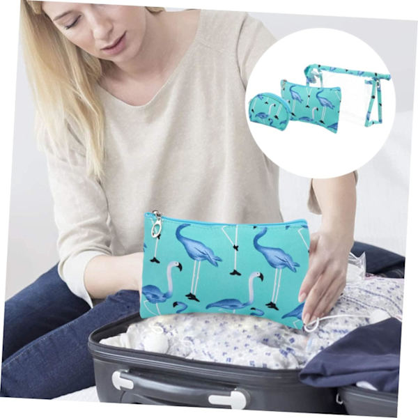 3 sæt opbevaringsposer Rejse toilettasker Bærbar toilettaske Rejse make up taske Klar makeup pung Klar toilettasker Organizer tasker til rejser