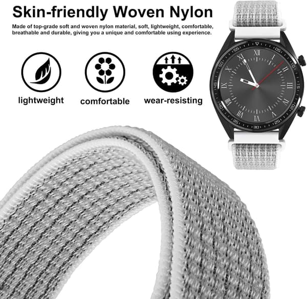 22 mm justerbart nylonarmband, snabbfäste sportögla