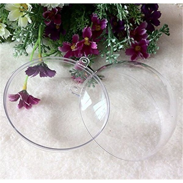 Klar plast akryl fyllbar kulornament set (60mm 12st)