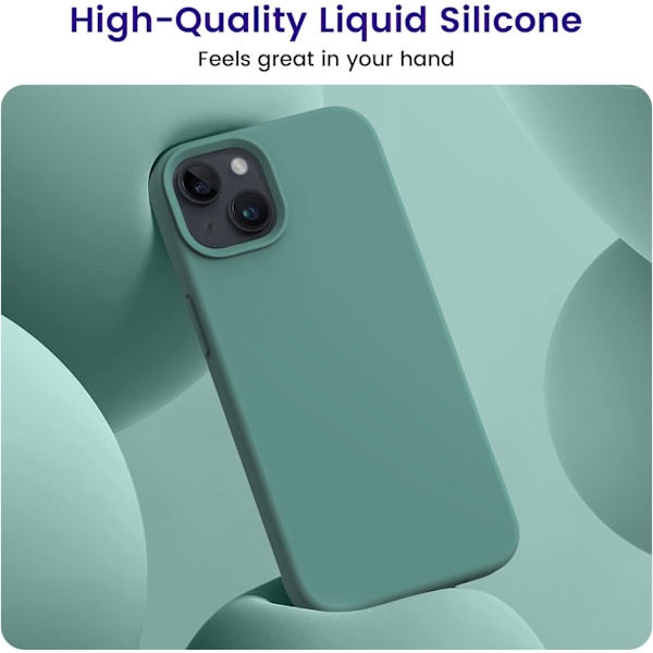 Designat för iPhone 13 Skal, Stötsäkert Slimmat Tunt Silikonskal för iPhone 13 6.1 tum Midnattsgrön Midnattsgrön