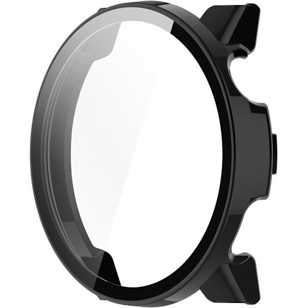 Smartwatch Full Coverage PC Skyddsfodral med Härdat Glas Skärmskydd Kompatibelt med Coros Pace 3, Mjukt och Hållbart (Svart) Svart
