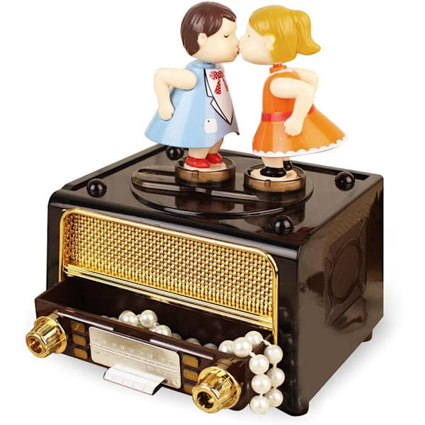 Retro radioformet snurreboks Kreativ morsom musikkboks