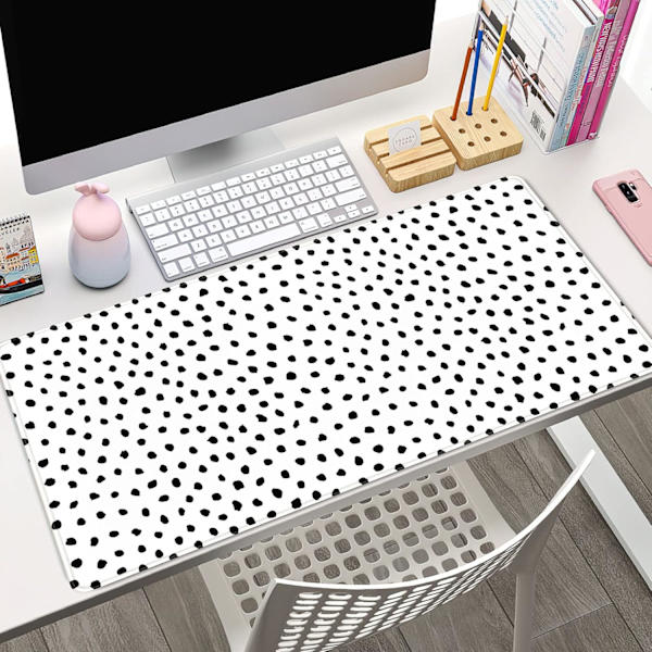 Boho skrivebordsunderlag, Polka Dot stor musemåtte Skrivebordsunderlag Boho skrivebord