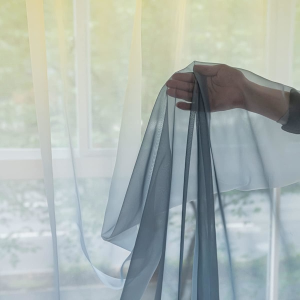 Fönster Gradient Färg Skira Gardiner 259 cm Längd 2 Delar Skira Gardinpaneler Basic Stångset för Sovrum Vardagsrum Barnrum Kök Uteplats