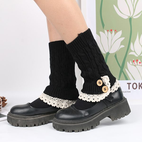 Knappsockor Spets Sock Covers Ull Benskydd