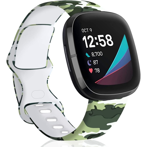 Rem for Fitbit Versa 3/4/Sense - Myk silikonmønstret erstatningsrem