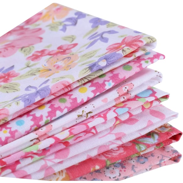 Cotton Fabric for Sewing (7pcs) - Pink Series Quilting and Textile Material