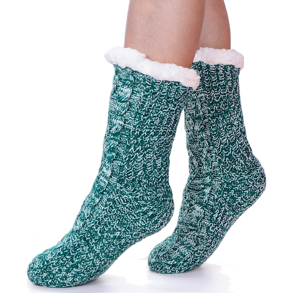 Dam fuzzy tofflor strumpor fluffiga mysiga stuga vinter varm fleece plysch stickad med