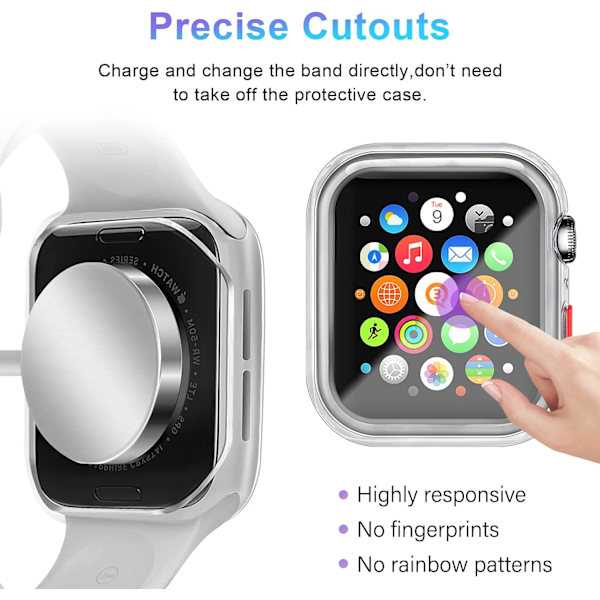 Kompatibel Apple Watch 44mm Series 6/SE/5/4 etui med hærdet glas