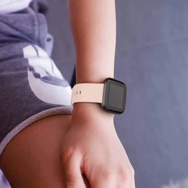 Myke sportsremmer i silikon for Fitbit Versa 2 (ZZ-Pink)