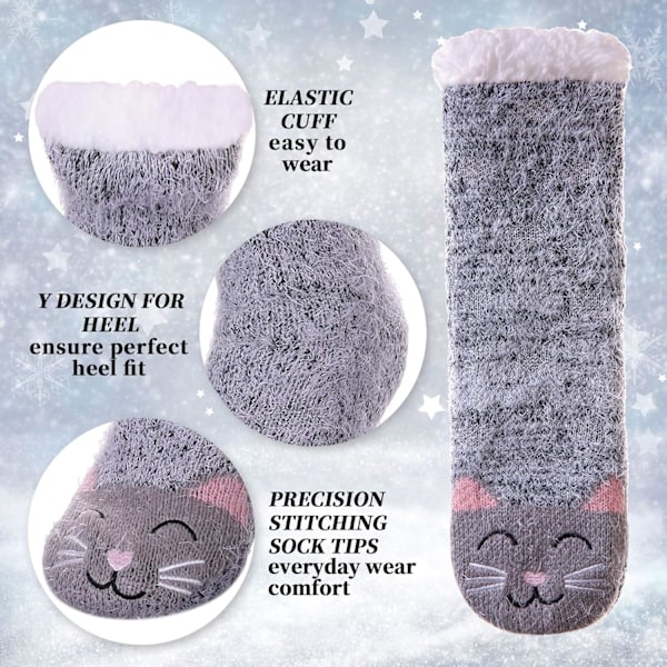 Fuzzy Slipper Sokker til Kvinder med Grippere Vinter Varme Tykke Plys Fleece