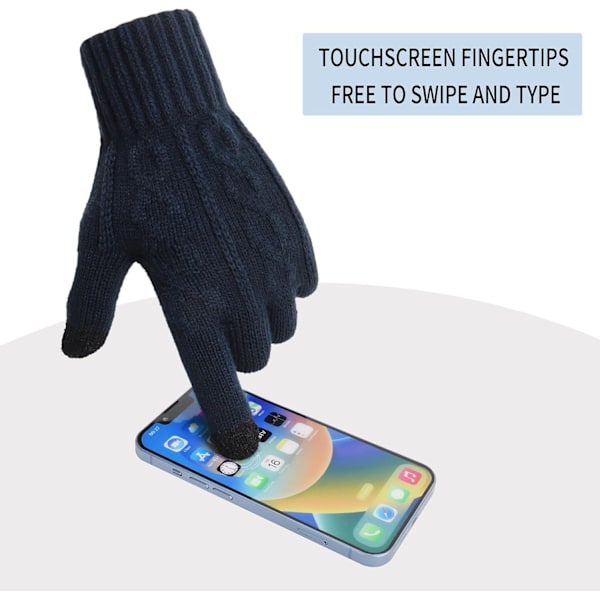 Vinter Touch Screen Termiska Handskar - Mjuka Varma Stickade Handskar med