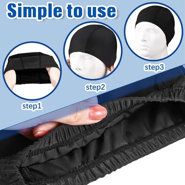 wxsp 3 stk elastiske badehetter Komfortabel stoffbadehette Unisex badehetter Sklisikre badehetter for kvinner menn barn -