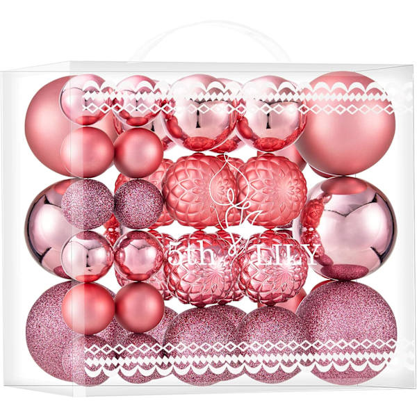 Julekule Ornamenter Sett Sesongmessige Hengende Dekorasjoner, 46 PCS Shatterproof