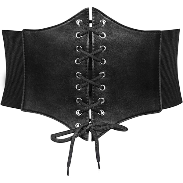 Women’s Elastic Costume Waist Belt Lace-up Tied Waspie Corset Belts for Women by