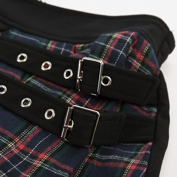 Kvinners Rutete Miniskjørt Casual Elastisk Midje Goth Punk Skjørt