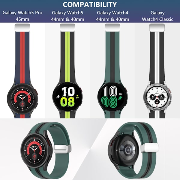 BEWZI klokkearmbånd for Galaxy Watch5 Pro, Watch 5 & 4, Watch4 Classic.