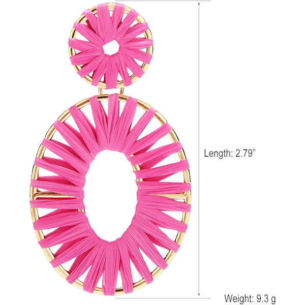 Raffia Tassel Hoop Drop Earrings Hantverk Mode Statement Smycken