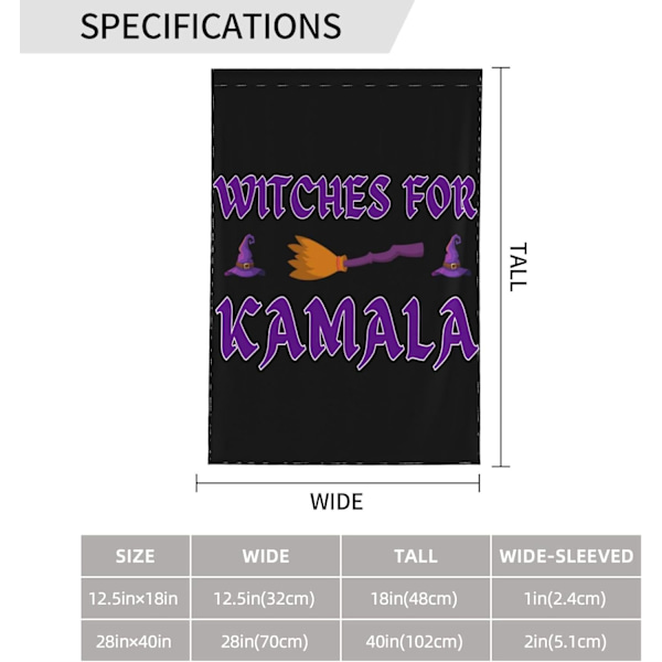 Häxor för Kamala Harris Halloween  Barnlösa katter Damer 2024 Val Trädgårdsskylt Banner Dubbelsidig 28x40 Tum  Vit Vit
