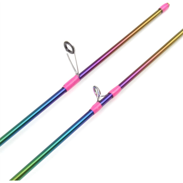 1,68 m färgglad 2-spetsar kolfiber spinnfiskespö solid spö topp öring bete fiskespö UL kraft ultralätt 3-7g bärbar bete spö (färg: spinnande
